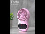 Multifunctional Clock Small Fan Creative Desktop Mini USB Fan(White) - YouTube Video