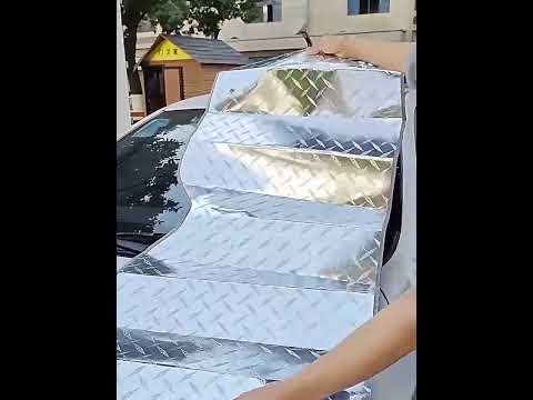 Car Windshield Laser-Etched Thickened Foldable Sunshade, Size: 140x70cm - YouTube Video