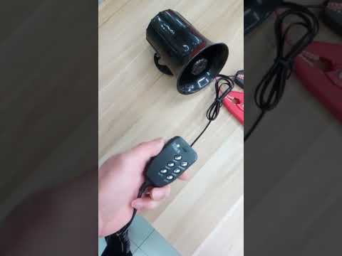 Car Motorcycle Horn 12V Alarm Horn 6-Tone Loudspeaker - YouTube Video