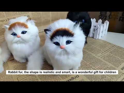 Simulation Animal Model Simulation Plush Cat Toy Will Be Called Cat(Brown Yellow) - YouTube Video
