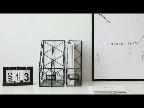 Magazine Holder Modern Desktop Book Storage Rack Iron Bookshelf(Black) - YouTube Video