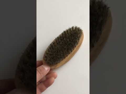 Men Beard Care Brush Hardwood Handle Wild Boar Bristle Comb - YouTube Video