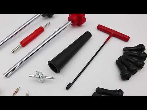 30pcs / Set Car Tire Repair Tool Valve Installation Tool Set(Red) - YouTube Video