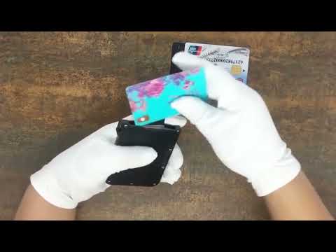 Portable Ultra-thin Card Holder Pull-out Design Invisible Personalized Card Holder, Style:Black Genuine Leather - YouTube Video