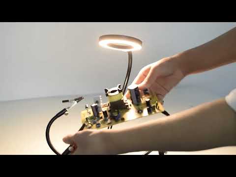 LED Lamp Magnifying Glass 360-Degree Adjustable Welding Table(SN5USB) - YouTube Video