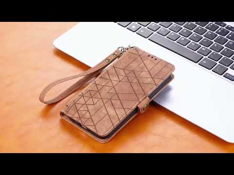 For iPhone 18 Pro / 17 Pro Geometric Zipper Wallet Side Buckle Leather Phone Case(Brown) - YouTube Video