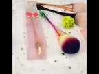 Single Small Waist Makeup Brush Nail Powder Dust Blush Loose Powder Brush, Specification: Pink Green Gradient Rod - YouTube Video