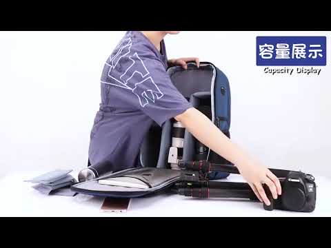 TONO LED Light SLR Digital Camera Backpack With USB Port(Blue) - YouTube Video