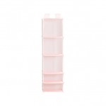 Nature Household 5 Compartment Hanging Fabric Storage Organizer Pink