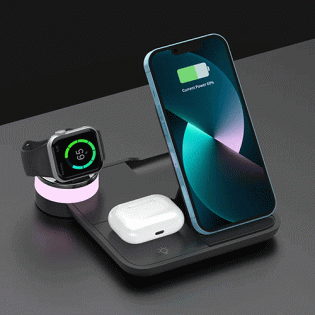 Foldable 4-in-1 Wireless Charger Black