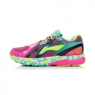 Xiaomi X Li-Ning Liejun Women`s Smart Running Shoes ARHK078-5-7 Size 39 Pink / Black / Fluorescent Yellow / Green