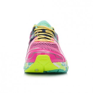 Xiaomi X Li-Ning Liejun Women`s Smart Running Shoes ARHK078-5-7 Size 35.5 Pink / Black / Fluorescent Yellow / Green