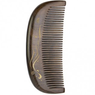 XIN ZHI Ebony Gold Hand-painted Comb Light Brown