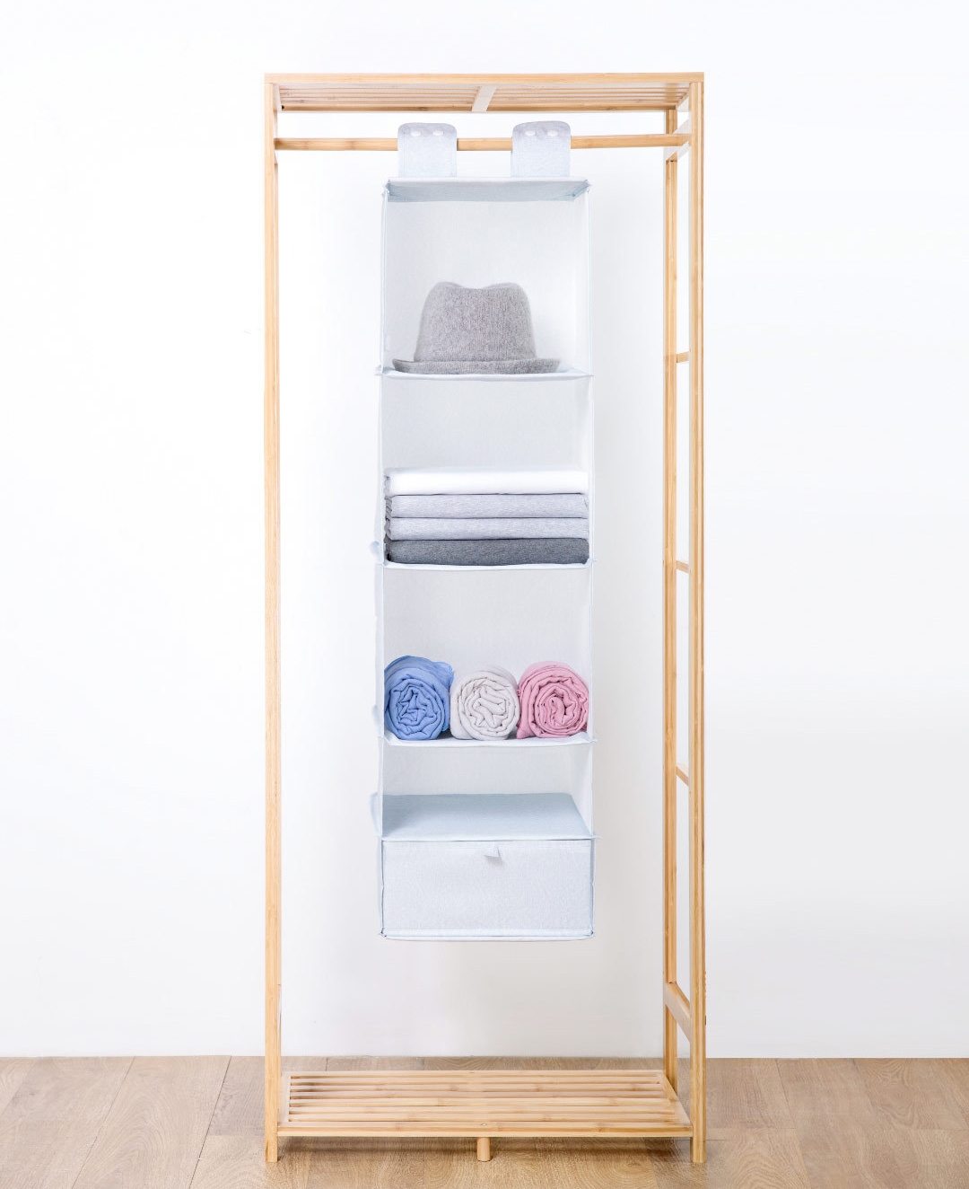 Nature Household 5 Compartment Hanging Fabric Storage Organizer Keeps Your Things Organised Several Layers